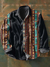 Westliches grafisches Langarm-Hemd für Männer